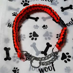 Paracord Dog Collar King Cobra Weave Martingale Training w/YKK Buckle 16"